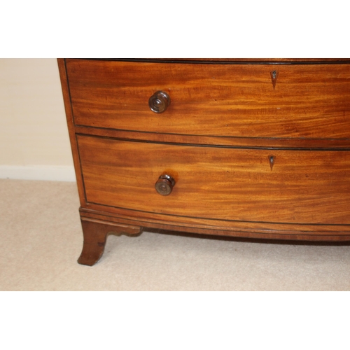 17 - VICTORIAN MAHOGANY 2 OVER 3 BOW FRONTED CHEST OF DRAWERS
108 X 55 X 98CM