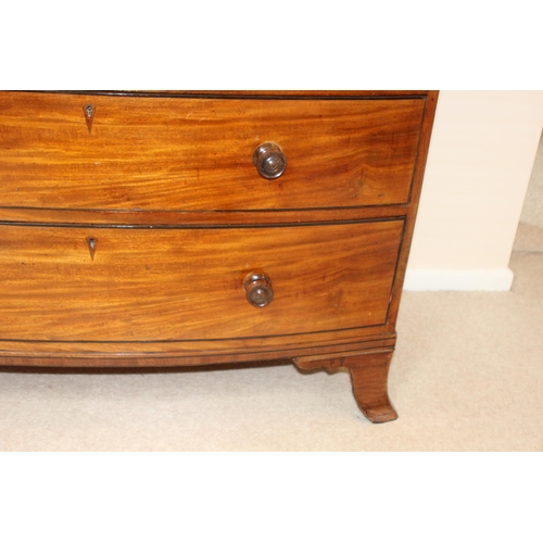 17 - VICTORIAN MAHOGANY 2 OVER 3 BOW FRONTED CHEST OF DRAWERS
108 X 55 X 98CM