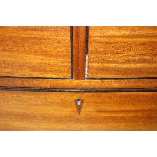 17 - VICTORIAN MAHOGANY 2 OVER 3 BOW FRONTED CHEST OF DRAWERS
108 X 55 X 98CM