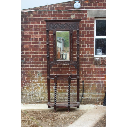 29 - 1930'S OAK HALL STAND 
83 X 31 X 203CM