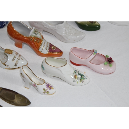 296 - QUANTITY OF MINIATURE CHINA SHOES