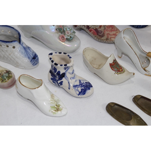 296 - QUANTITY OF MINIATURE CHINA SHOES