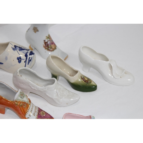 296 - QUANTITY OF MINIATURE CHINA SHOES