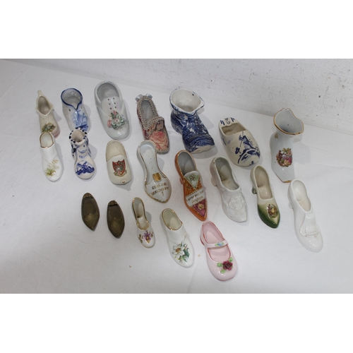 296 - QUANTITY OF MINIATURE CHINA SHOES