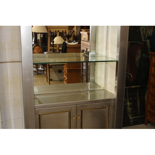 39 - BRUSHED ALUMINIUM DISPLAY CABINET 
94 X 40 X 197CM