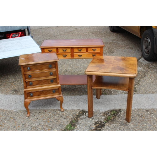 42 - 3 X YEW WOOD PIECES OF FURNITURE 
83 X 35 X 76CM