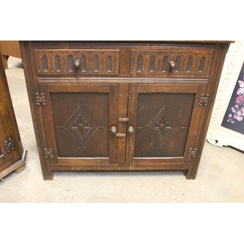 46 - VINTAGE PRIORY BOOKCASE AND SIDEBOARD 
91 X 31 X 133CM