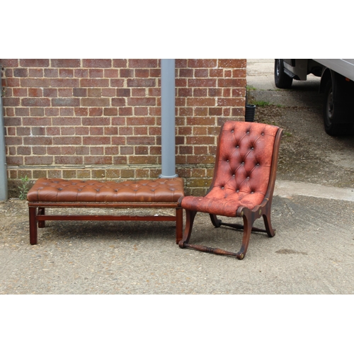 47 - EDWARDIAN CHAIR AND FOOTSTOOL - FOOTSTOOL A/F
104 X 43 X 39CM