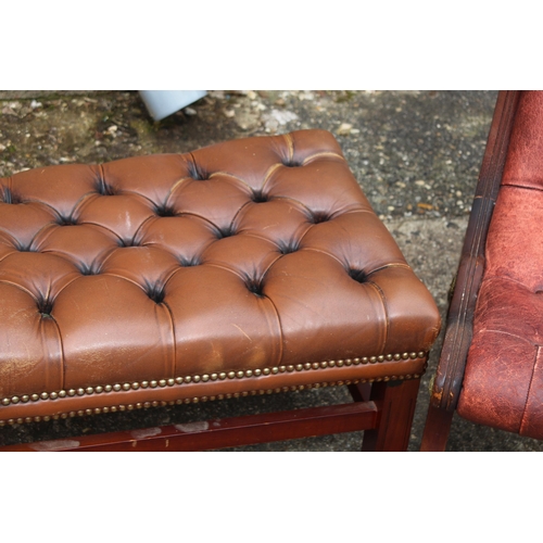 47 - EDWARDIAN CHAIR AND FOOTSTOOL - FOOTSTOOL A/F
104 X 43 X 39CM