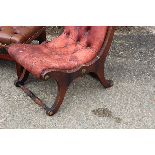 47 - EDWARDIAN CHAIR AND FOOTSTOOL - FOOTSTOOL A/F
104 X 43 X 39CM