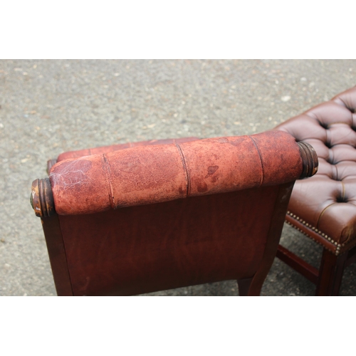 47 - EDWARDIAN CHAIR AND FOOTSTOOL - FOOTSTOOL A/F
104 X 43 X 39CM