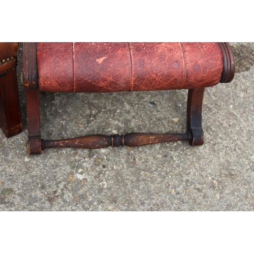 47 - EDWARDIAN CHAIR AND FOOTSTOOL - FOOTSTOOL A/F
104 X 43 X 39CM