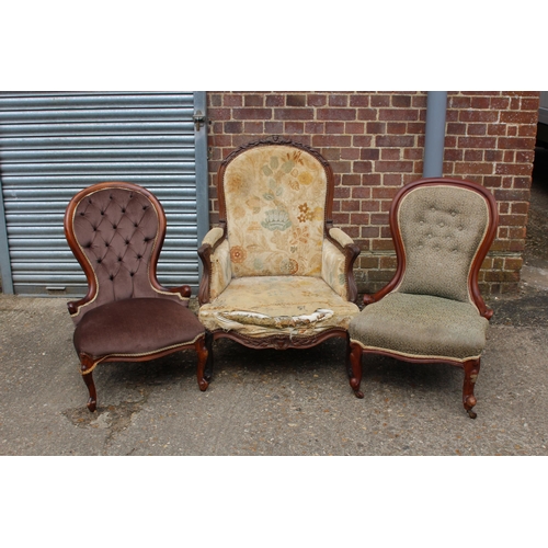 48 - 3 X VINTAGE BEDROOM CHAIRS 
78 X 70 X 103CM