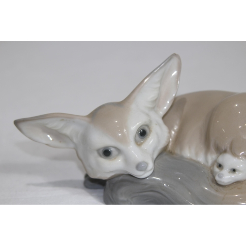 858 - LLADRO FIGURE OF A FOX CUB - A/F TO EAR
8 X 18CM