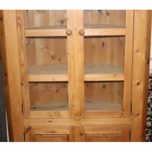 38 - TALL PINE DOMED BACK CORNER CUPBOARD
88 X 52 X 208CM