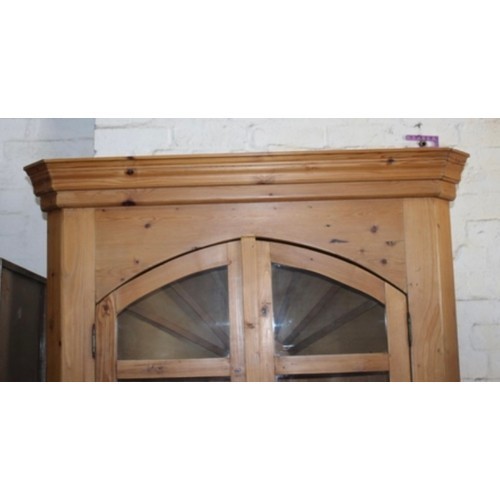 38 - TALL PINE DOMED BACK CORNER CUPBOARD
88 X 52 X 208CM