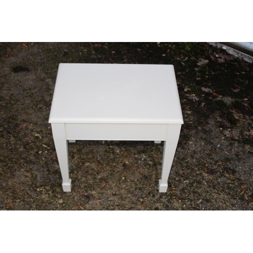 50 - SIX PIECES OF WHITE HARD-GLOSS FURNITURE
35 X 35 X 70CM