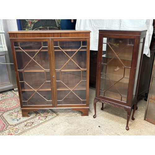 40 - 2 X VINTAGE GLAZED DISPLAY CABINETS 
104 X 31 X 126CM