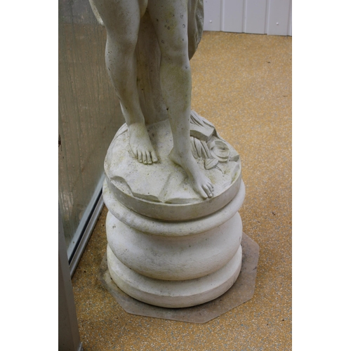 121 - 20TH CENTURY MARBLE COMPOSITION CLASSICAL NUDE STATUE - A/F BADLY DAMAGED
147CM