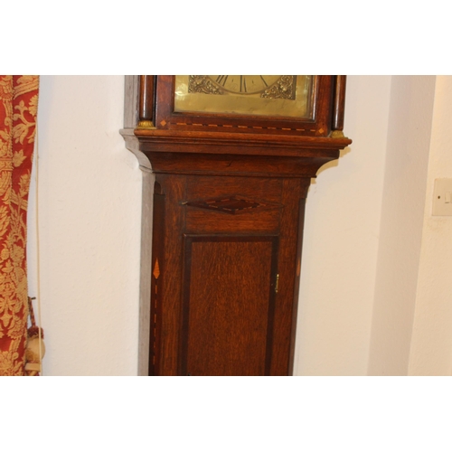 125 - 18TH CENTURY OAK LONG-CASE CLOCK WITH 10