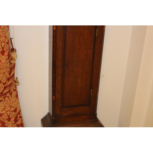 125 - 18TH CENTURY OAK LONG-CASE CLOCK WITH 10