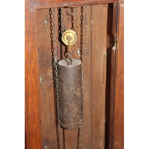 125 - 18TH CENTURY OAK LONG-CASE CLOCK WITH 10