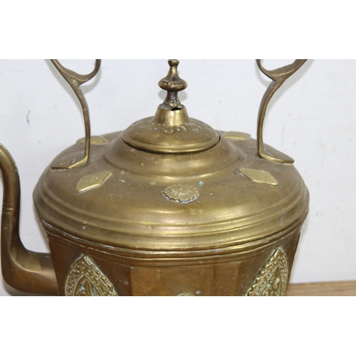 419 - LARGE VINTAGE EASTERN BRASS TEAPOT
46 X 41CM