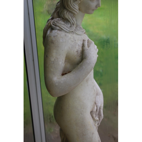 120 - 20TH CENTURY MARBLE COMPOSITION CLASSICAL NUDE STATUE 
147CM