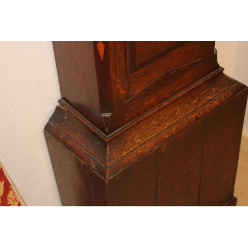 125 - 18TH CENTURY OAK LONG-CASE CLOCK WITH 10