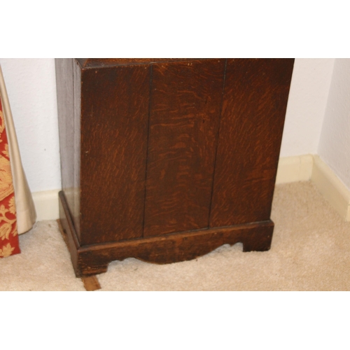 125 - 18TH CENTURY OAK LONG-CASE CLOCK WITH 10