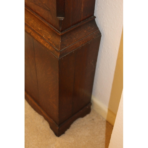 125 - 18TH CENTURY OAK LONG-CASE CLOCK WITH 10