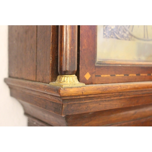 125 - 18TH CENTURY OAK LONG-CASE CLOCK WITH 10