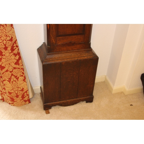 125 - 18TH CENTURY OAK LONG-CASE CLOCK WITH 10