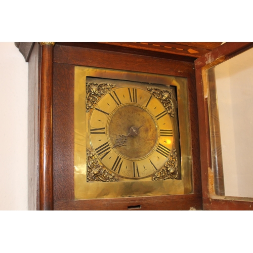 125 - 18TH CENTURY OAK LONG-CASE CLOCK WITH 10