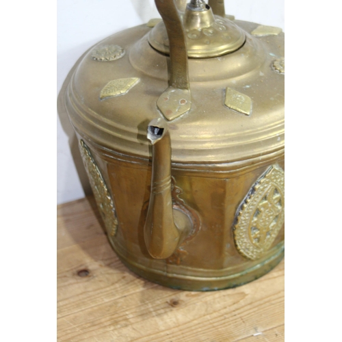 419 - LARGE VINTAGE EASTERN BRASS TEAPOT
46 X 41CM