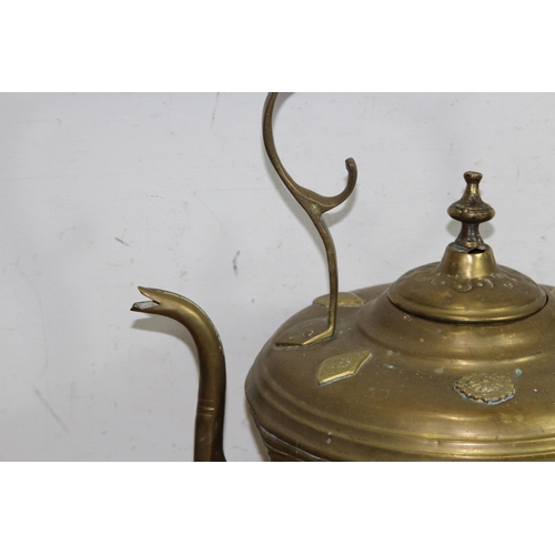 419 - LARGE VINTAGE EASTERN BRASS TEAPOT
46 X 41CM