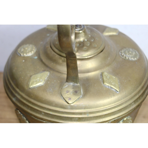 419 - LARGE VINTAGE EASTERN BRASS TEAPOT
46 X 41CM