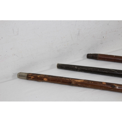 396 - 3 X VINTAGE WALKING CANES - ONE A/F