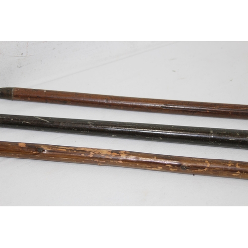 396 - 3 X VINTAGE WALKING CANES - ONE A/F