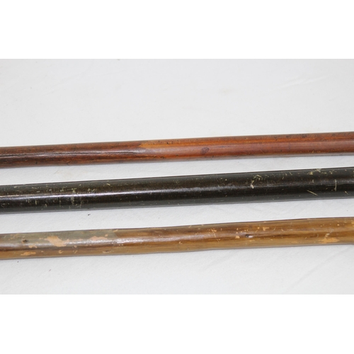 396 - 3 X VINTAGE WALKING CANES - ONE A/F