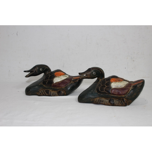 398 - QUANTITY OF WOODEN DUCKS - ONE A/F TO LEG
47CM