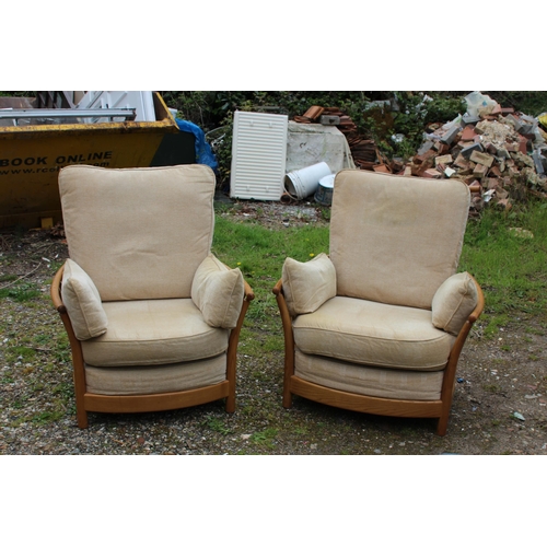 79 - PAIR OF ERCOL ARMCHAIRS 
92 X 86 X 96CM