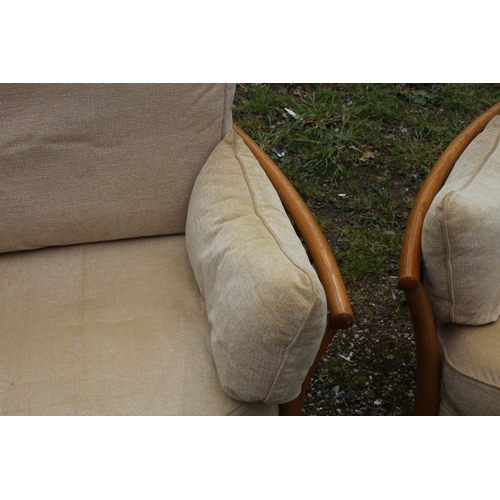 79 - PAIR OF ERCOL ARMCHAIRS 
92 X 86 X 96CM