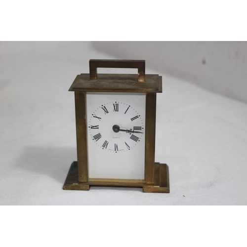 422 - UNUSUAL CLOCK BAROMETER AND 3 MODERN CARRIAGE CLOCKS x4
24CM