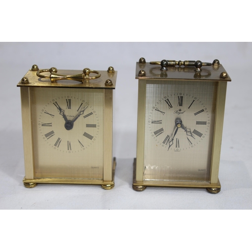 422 - UNUSUAL CLOCK BAROMETER AND 3 MODERN CARRIAGE CLOCKS x4
24CM