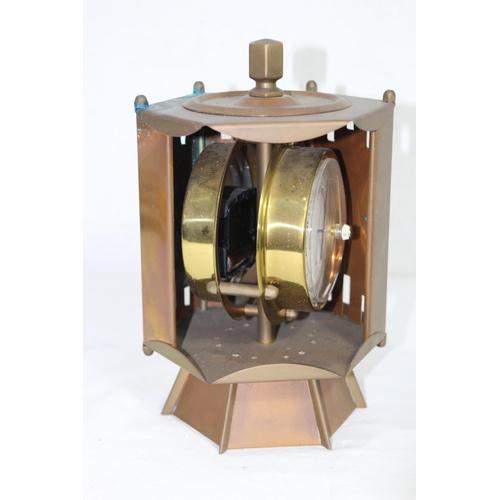 422 - UNUSUAL CLOCK BAROMETER AND 3 MODERN CARRIAGE CLOCKS x4
24CM