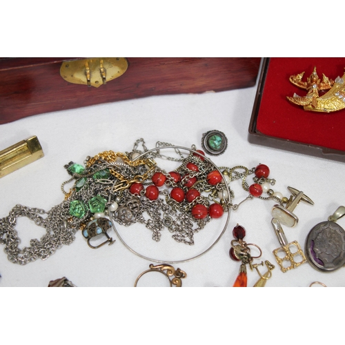 909 - BOX OF GOOD COSTUME JEWELLERY INCLUDING SILVER