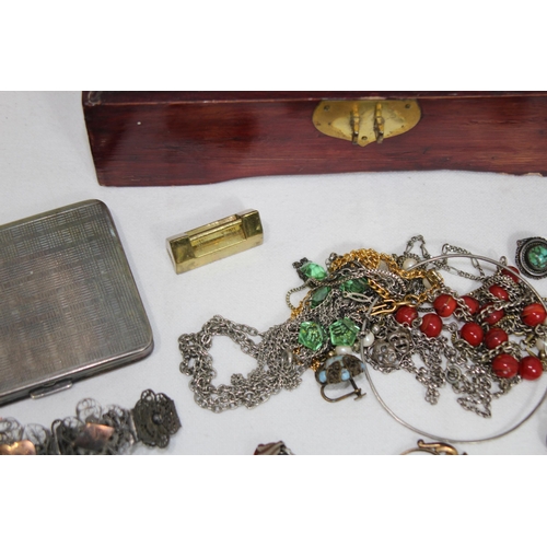 909 - BOX OF GOOD COSTUME JEWELLERY INCLUDING SILVER