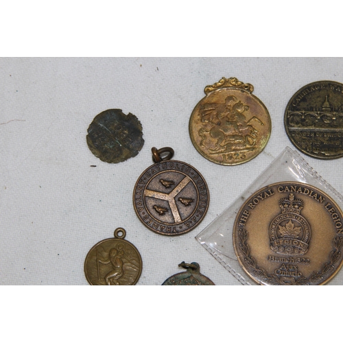 983 - QUANTITY OF VARIOUS ANTIQUE AND LATER MEDALLIONS AND COINS