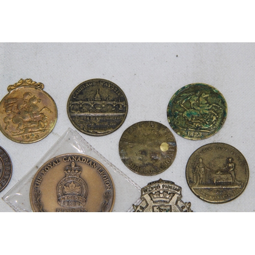 983 - QUANTITY OF VARIOUS ANTIQUE AND LATER MEDALLIONS AND COINS